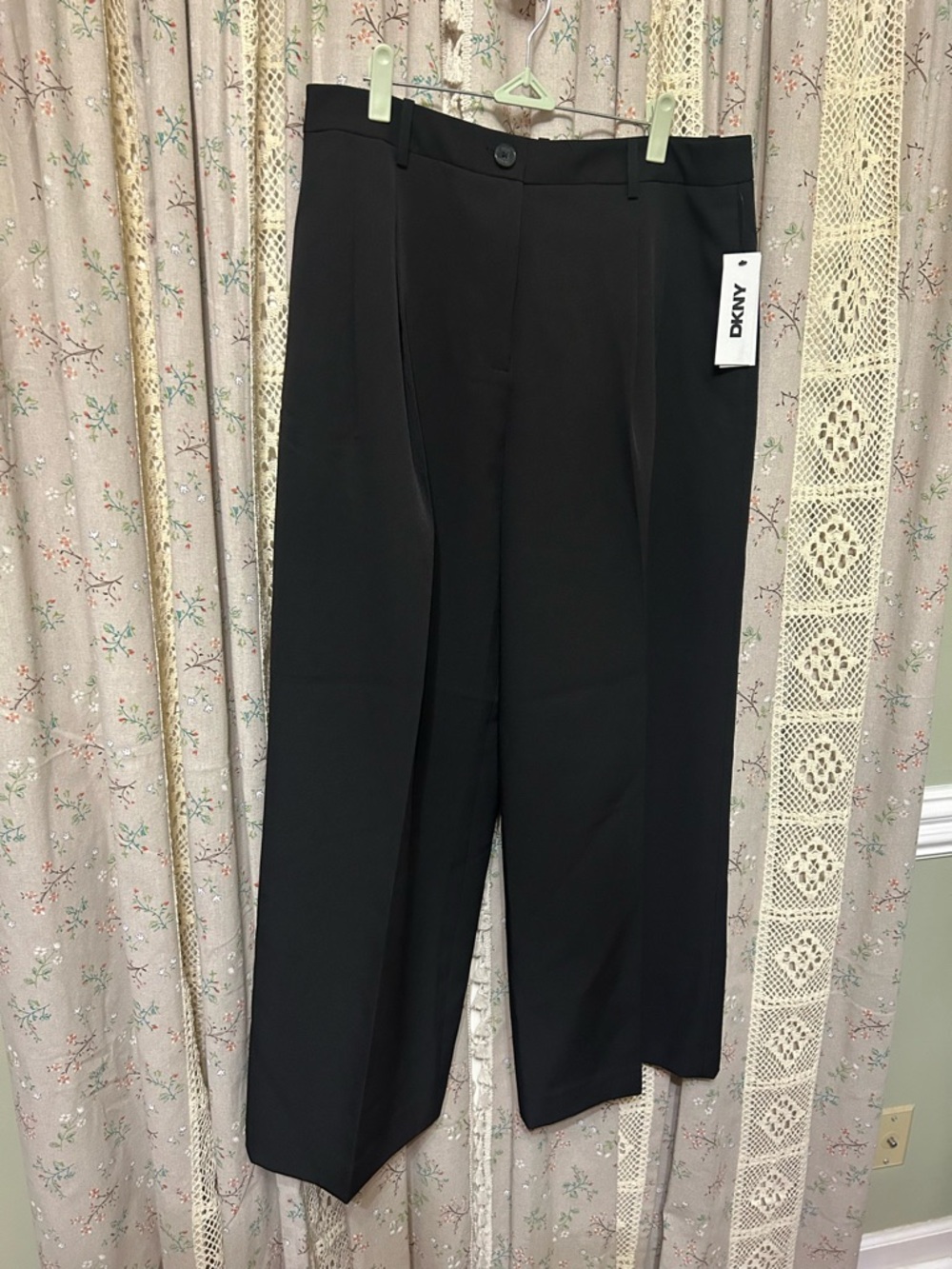 DKNY NWT Jet Black Ankle Dress Pants Petite 14P Straight Leg Career